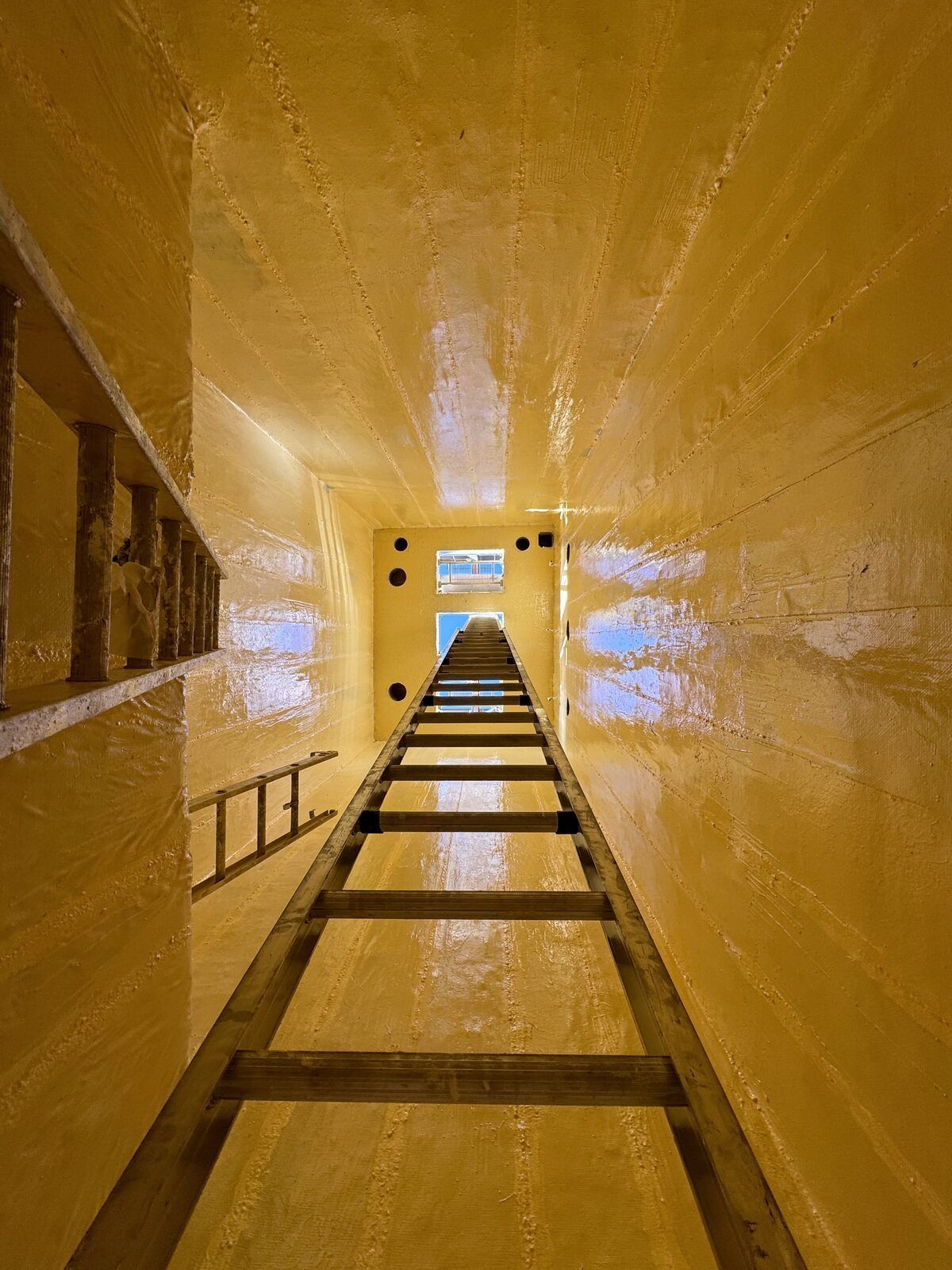The inside of a finished lift station after Triplex Liner installation